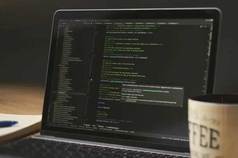 Code editor open on a laptop during development